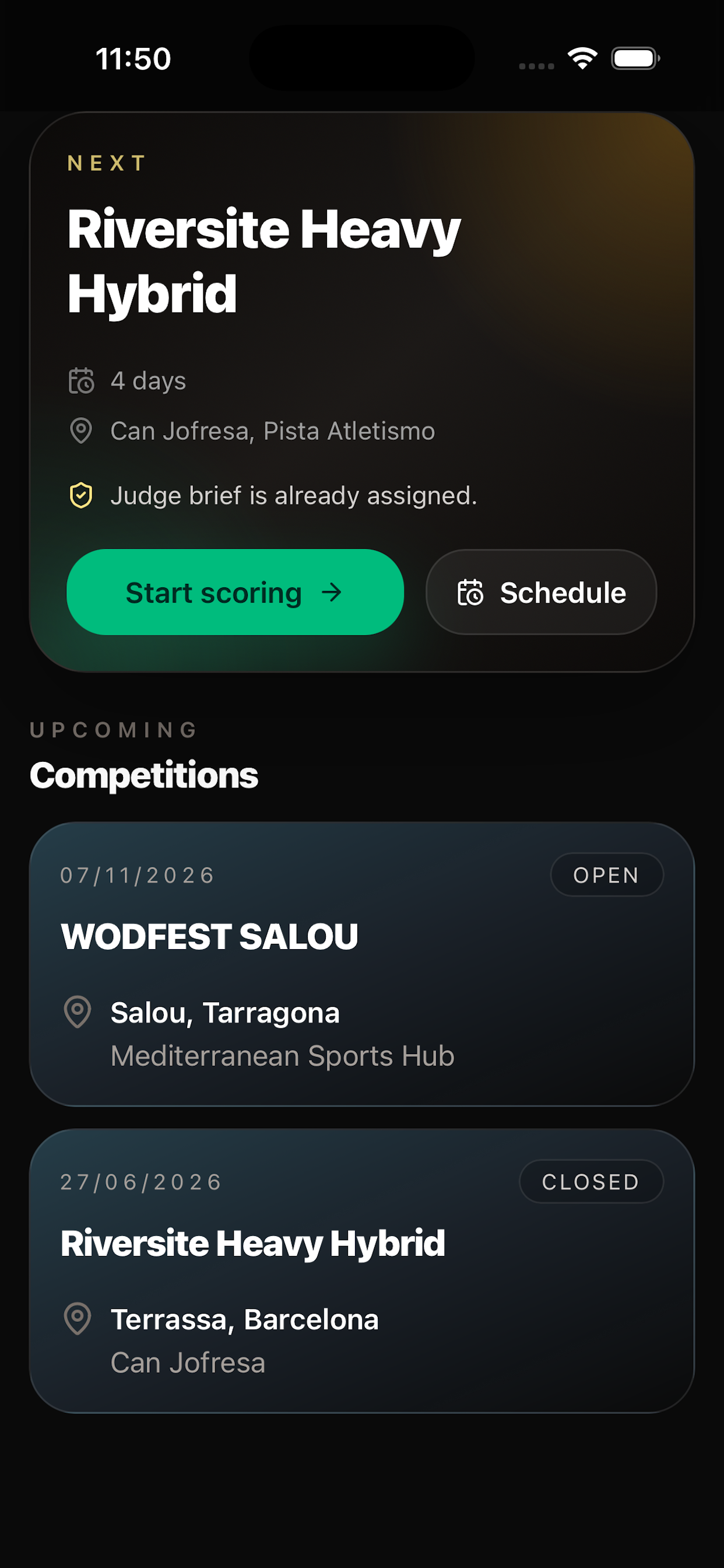 Home screen